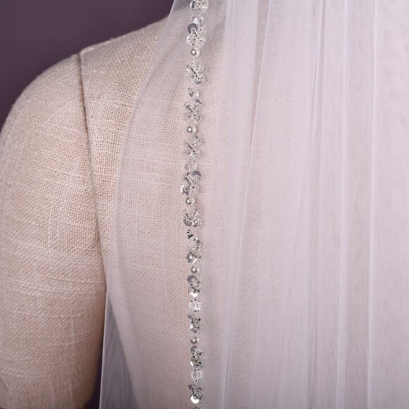 BRIDELLA BV235-IY1 Exquisite Beaded Bridal Veil for Women's Wedding Dresses - Picture 5 of 8